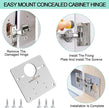 Stainless Steel (SS202) Hinge Repair Plate with Mounting Screws for Furniture, Shelves, Cabinet Protection (8-Pcs)