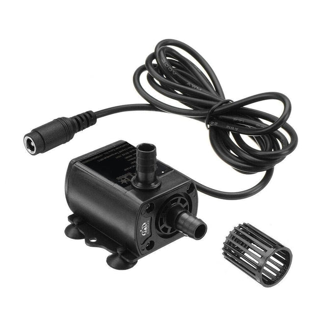 amiciFlo Mini Submersible Pump 10W, 12V DC Brush-Less, BLDC Motor with 400L/H Flow Rate & 4m Lift for Fish Tank, Fountain, Adjustable Flow with LED