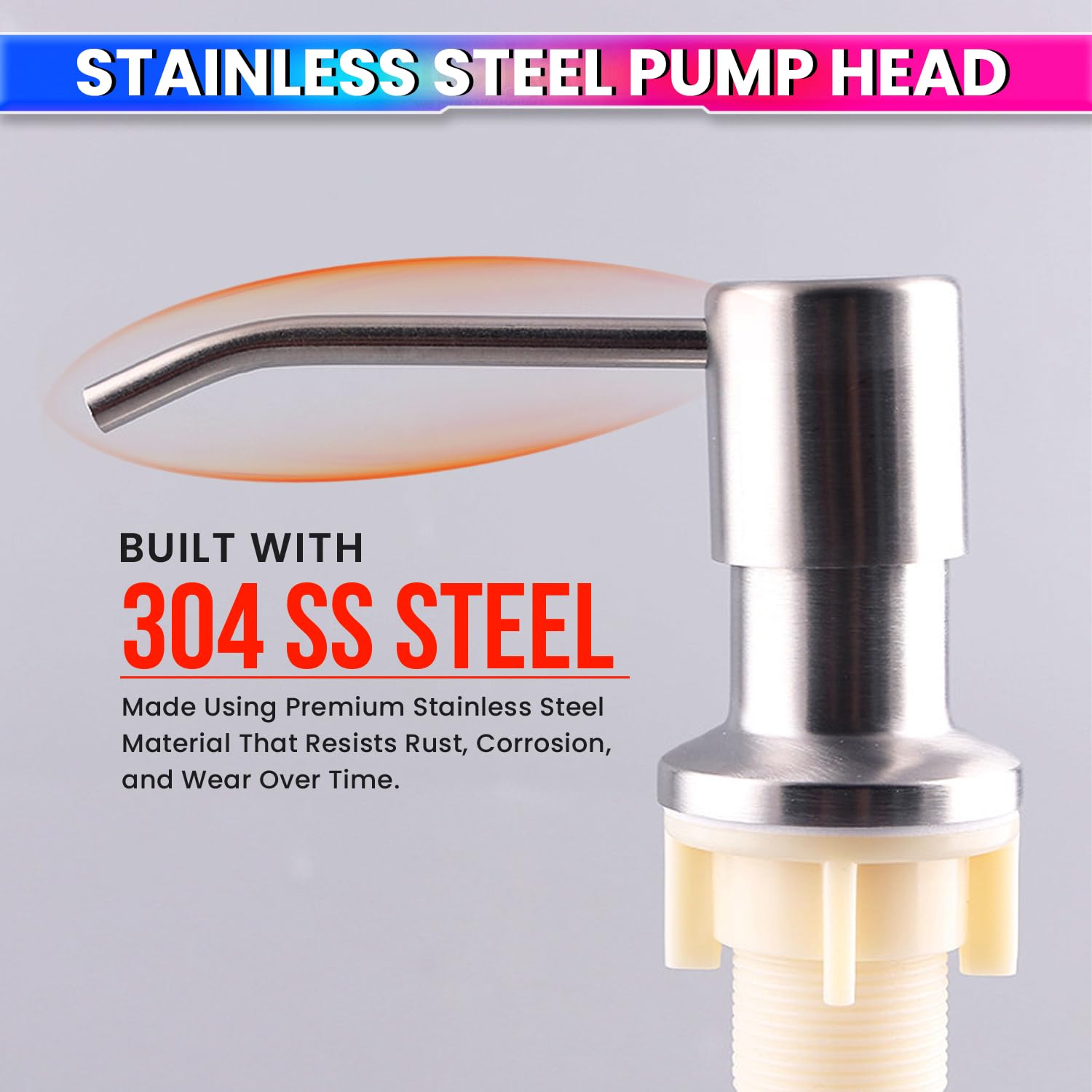 Kitchen Sink Soap Dispenser with 360° Rotating Pump & 300ml Bottle (SS Steel)