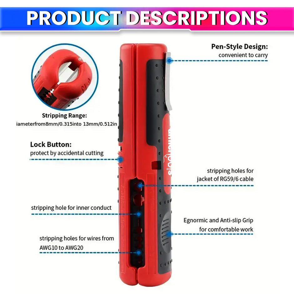 Electric Wire Stripper,Professional Wire Stripping Tool with Ergonomic Grip for Clean amiciKart c0tmiz-hs.myshopify.com