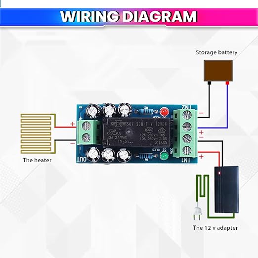Automatic Backup Battery Switching Module – 12V 150W Power Transfer Relay with LED Indicator