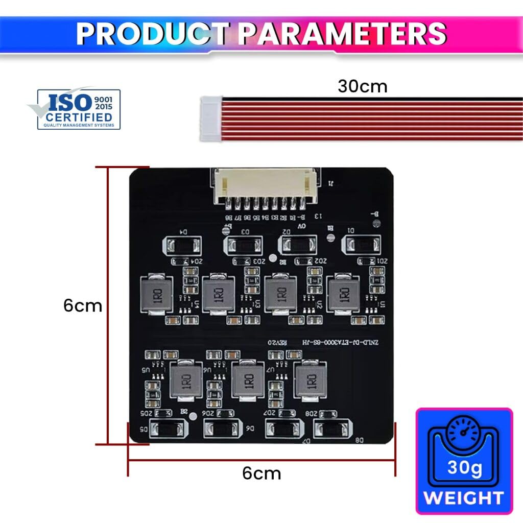 8S Active Balancer Inductive Board for High Precision Smart Cell Voltage Equalizer LiFePO4 Lithium-ion LTO Battery Packs (1.2A) amiciKart