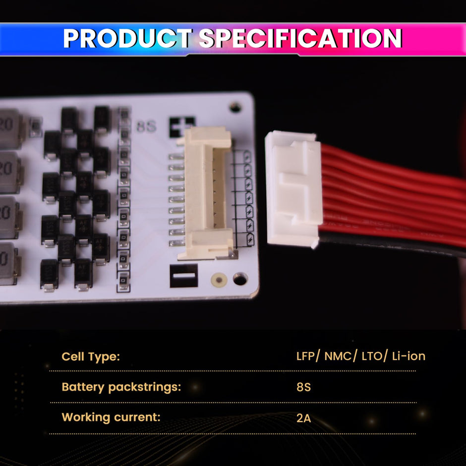 8S 2A Active Energy Balancer Board – Inductive Voltage Energy Equalization for LiFePO4 / Li-ion / Lipo / LTO Battery Packs (3.0V–4.2V) amiciKart