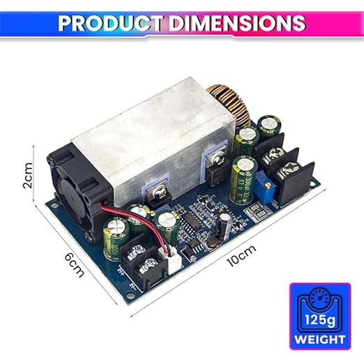 600W 25A Adjustable DC-DC Buck Converter, 12–75V to 2.5–60V Constant Voltage Current Module