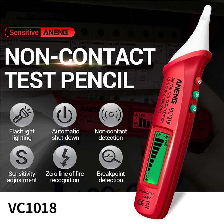 amiciSense Touchless Tester Pen AC 12-1000v High Precision Non-Contact Voltage Detector with Breakpoint Detection, Adjustable Sensitivity