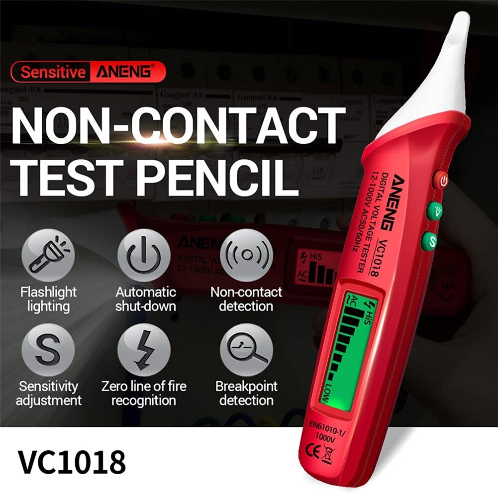 Touchless Tester Pen AC 12-1000V with Adjustable Sensitivity & Breakpoint Detection amiciKart