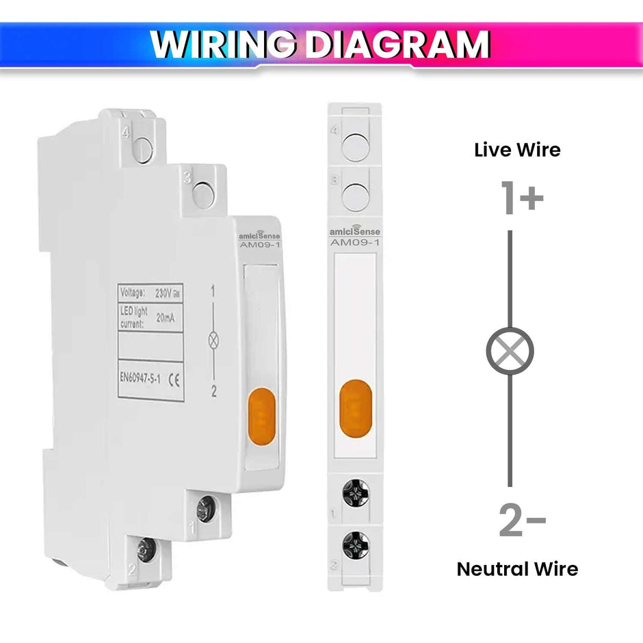 Ultra-Compact Phase Indicator – 230VAC, 1cm Wide with Color LED Indicator for Accurate Monitoring amiciKart