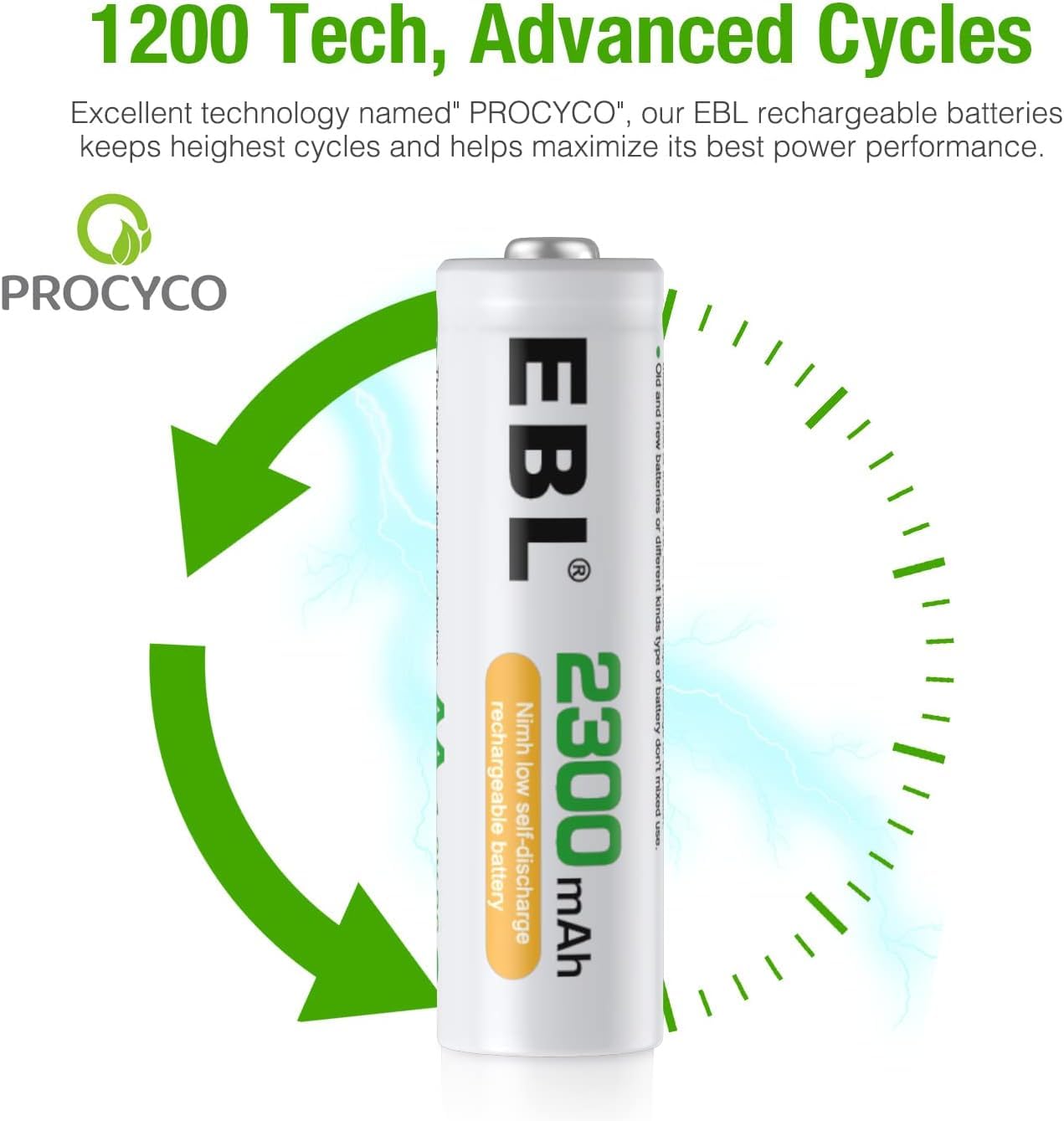 EBL 2300mAh AA Rechargeable - Pack of 4 Battery amiciKart c0tmiz-hs.myshopify.com