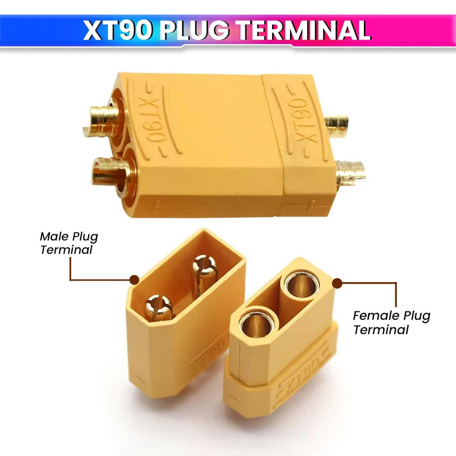 amiciTools XT60 Male & Female Plug Bullet Welding Terminal | Durable Connectors for RC Models, DIY Electronics, etc (5 Pair)