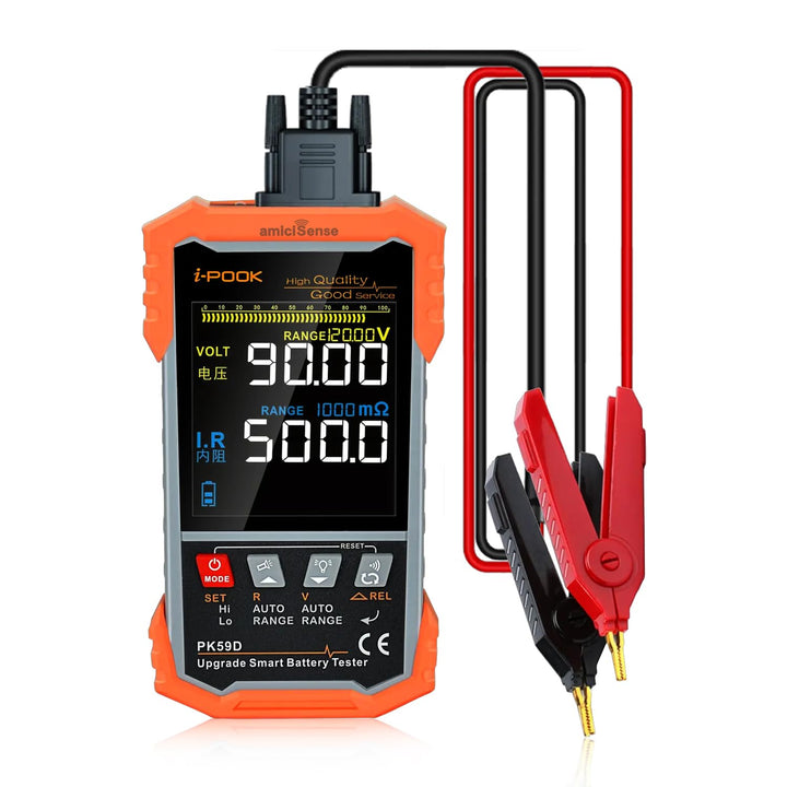 Battery Internal Resistance Tester with Auto/Manual Detection & Kelvin 4-Terminal Sensing
