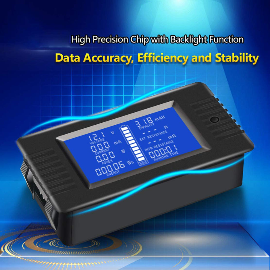 DC Digital Battery Tester 9-in-1, 0–200V 10A Voltmeter Ammeter Power Energy with Blue Backlight amiciKart c0tmiz-hs.myshopify.com