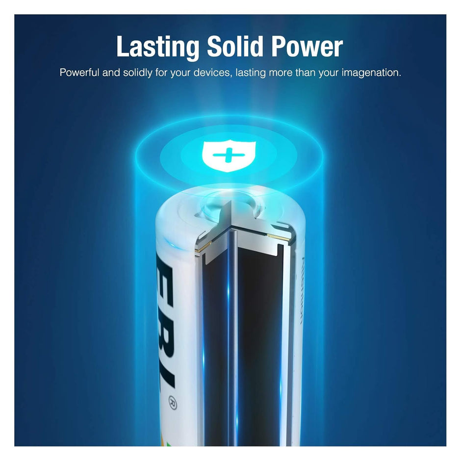 EBL 2800mAh AA Rechargeable Batteries – High Capacity Ni-MH Batteries, Pack of 4