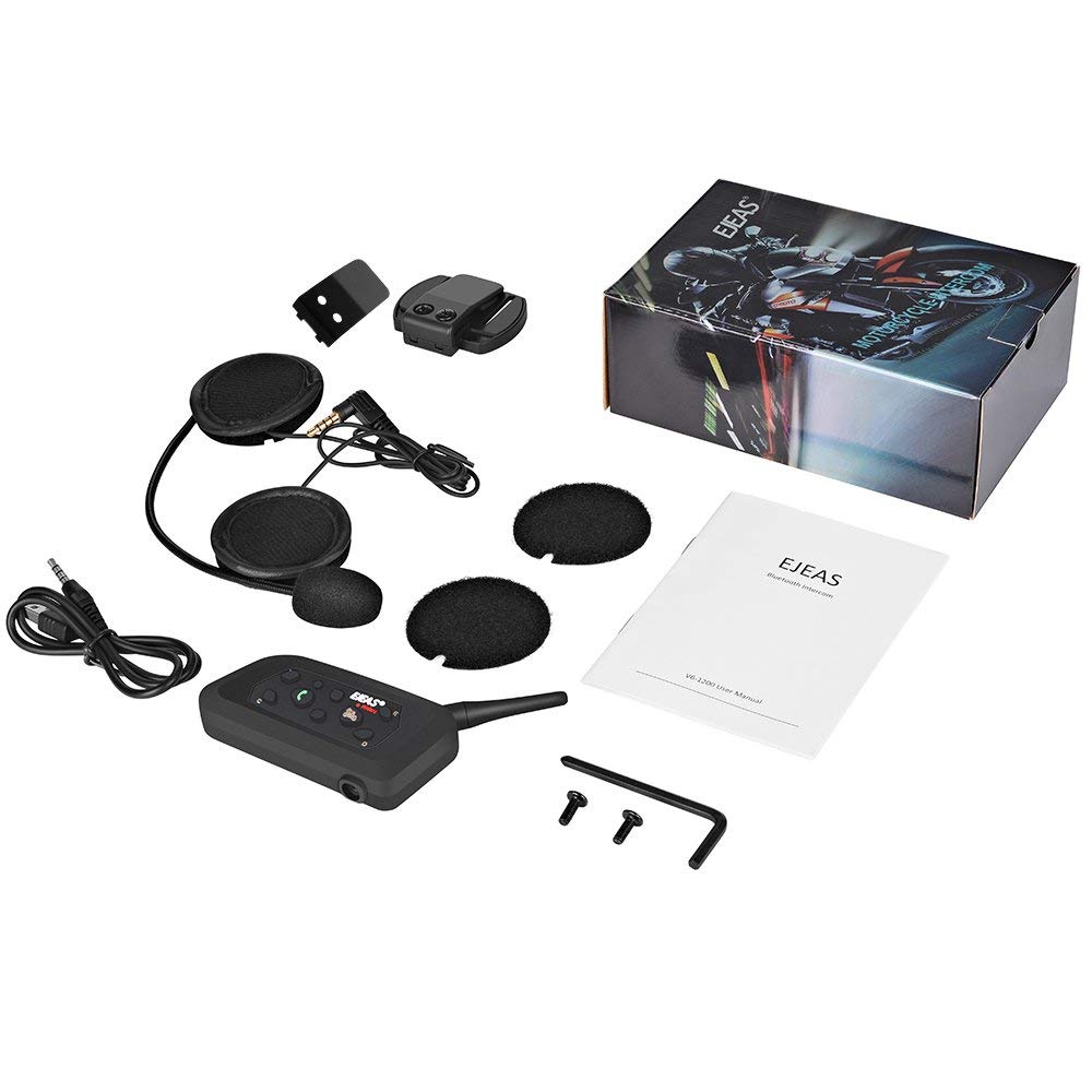 VNETPHONE Vnetphone V6 Waterproof Full Duplex 2-Way Audio Motorcycle Bluetooth Intercom On Ear Headset With Advanced Noise Control