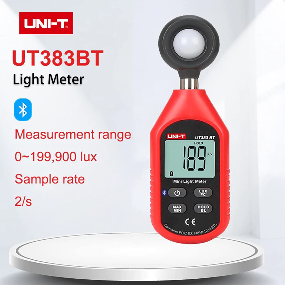 UNI-T UT383BT Luxmeter 0~199900Lux Bluetooth Digital Light Meter with 3AAA Battery amiciKart c0tmiz-hs.myshopify.com