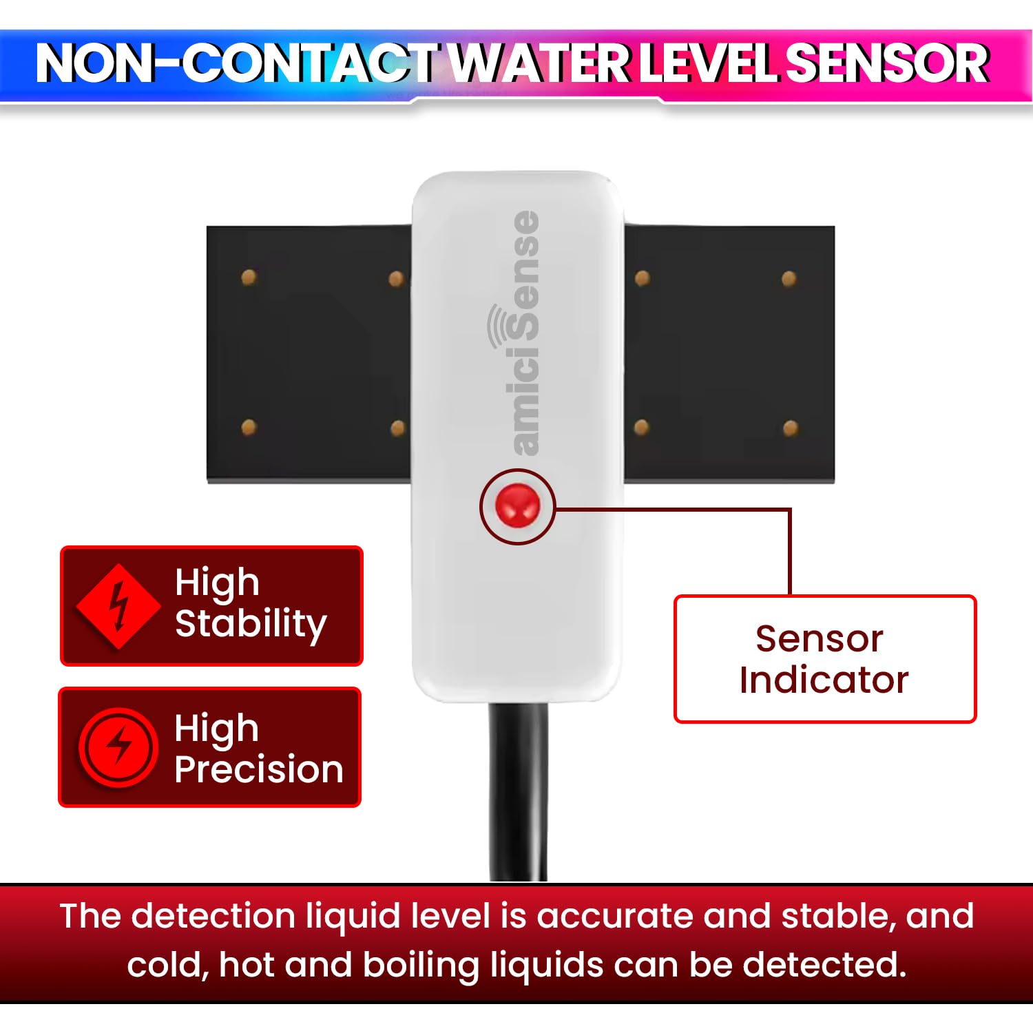 Non-Contact Liquid Level Sensor 5–24V | External Water Level Detection Sensor