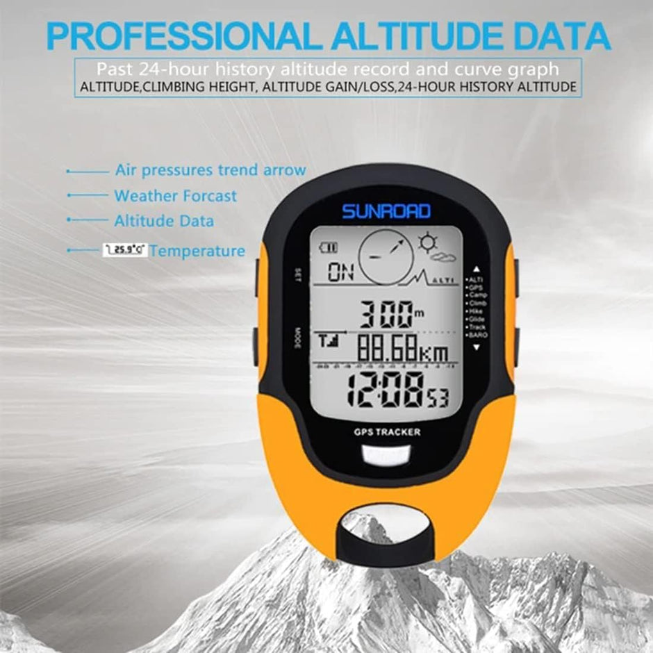 Rechargeable Altimeter with Barometer, Compass, GPS, Temp/Humidity, Alarm & Backlight amiciKart