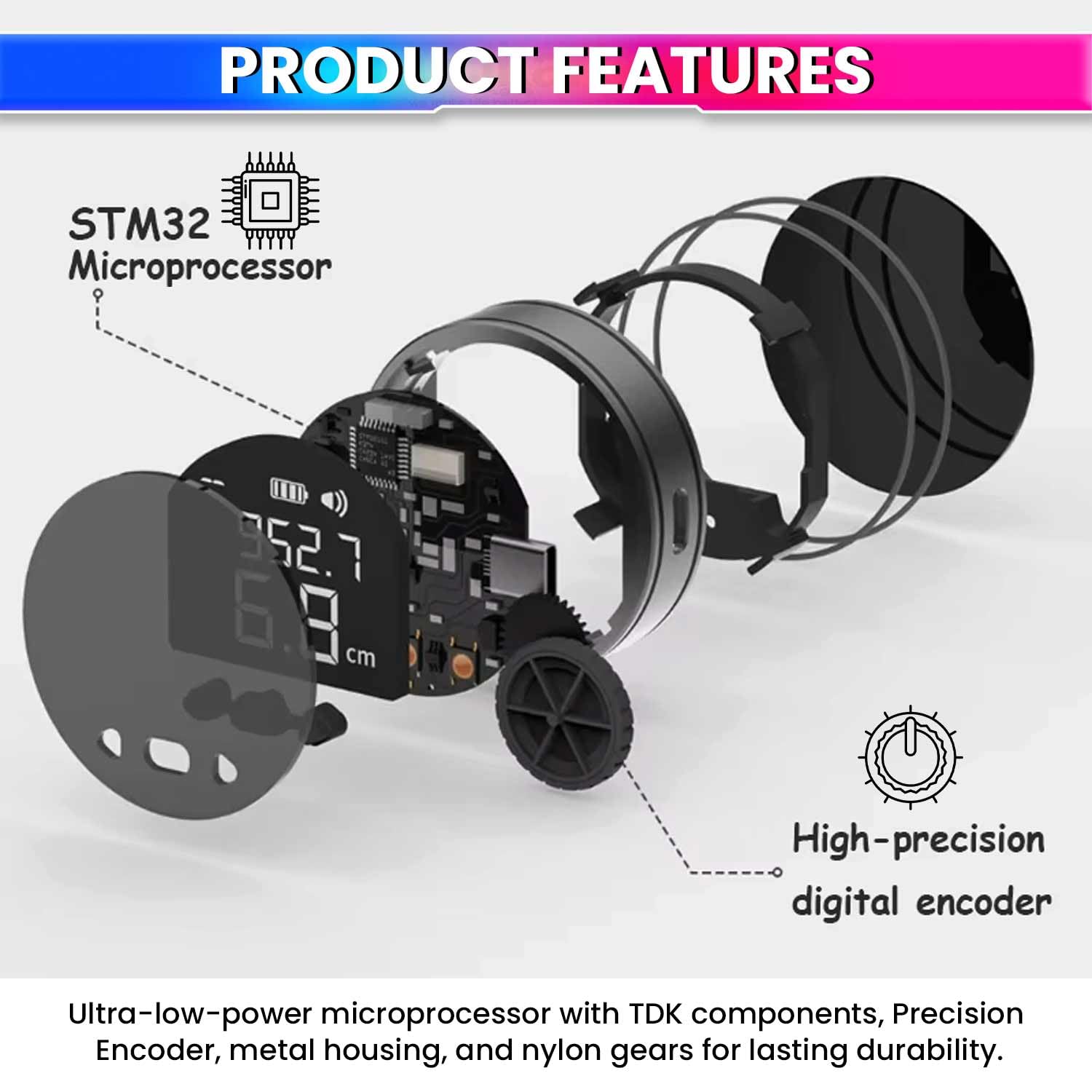 Digital Distance Meter with Easy-Glide Wheel | 0-999.9 cm/ft/inch Range | Slide-to-Measure amiciKart c0tmiz-hs.myshopify.com