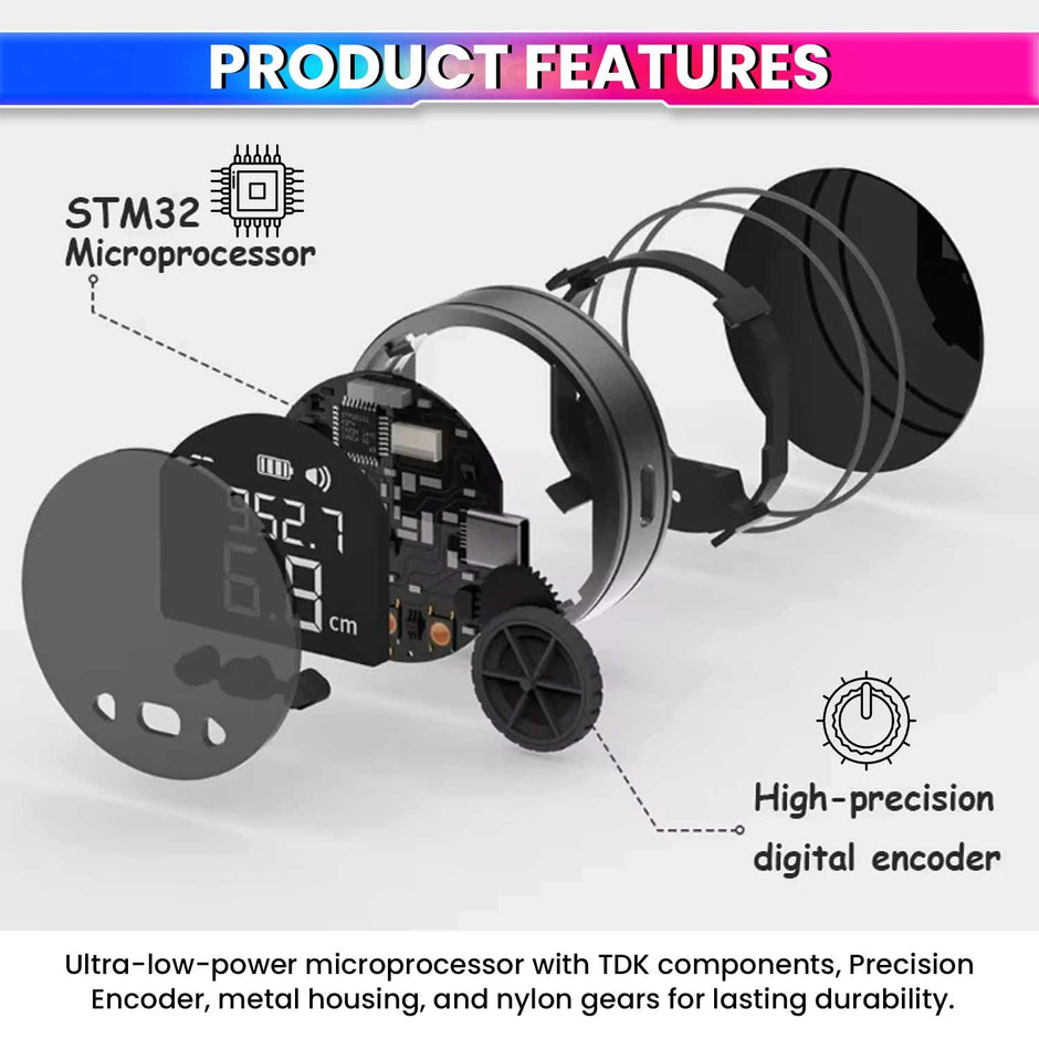 Digital Distance Meter with Easy-Glide Wheel | 0-999.9 cm/ft/inch Range | Slide-to-Measure amiciKart c0tmiz-hs.myshopify.com