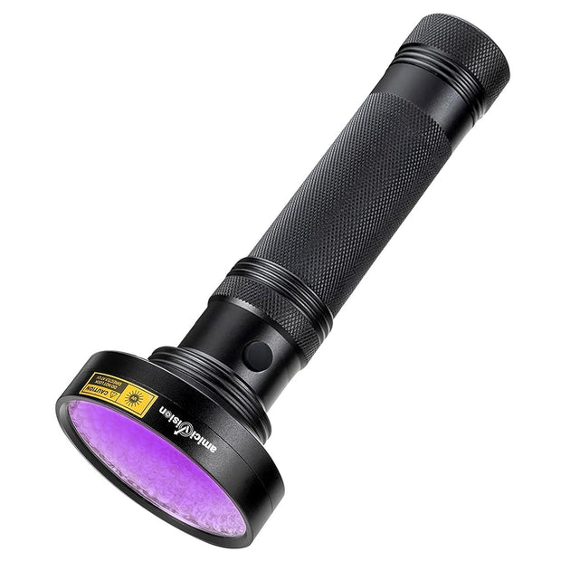 UV Flashlight Torch with 100LEDs Ultra-Violet Metal Torch for Stain Detection, Document Verification & Forensics amiciKart