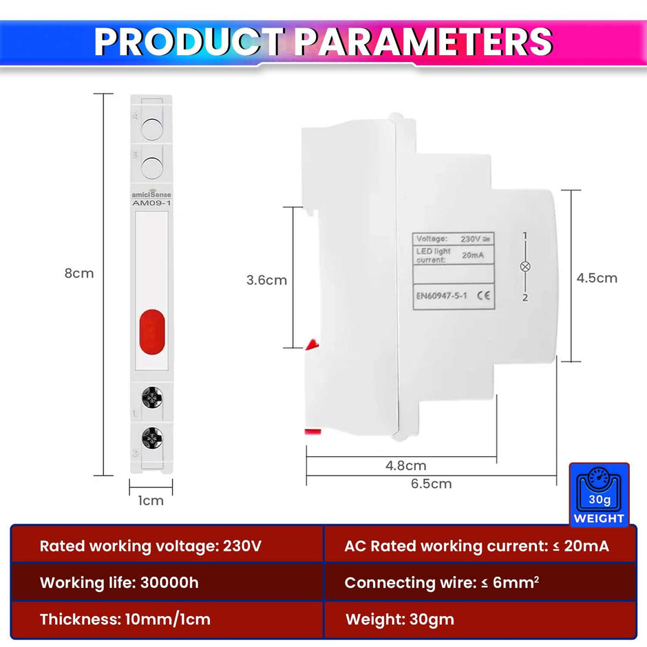 Ultra-Compact Phase Indicator – 230VAC, 1cm Wide with Color LED Indicator for Accurate Monitoring amiciKart c0tmiz-hs.myshopify.com