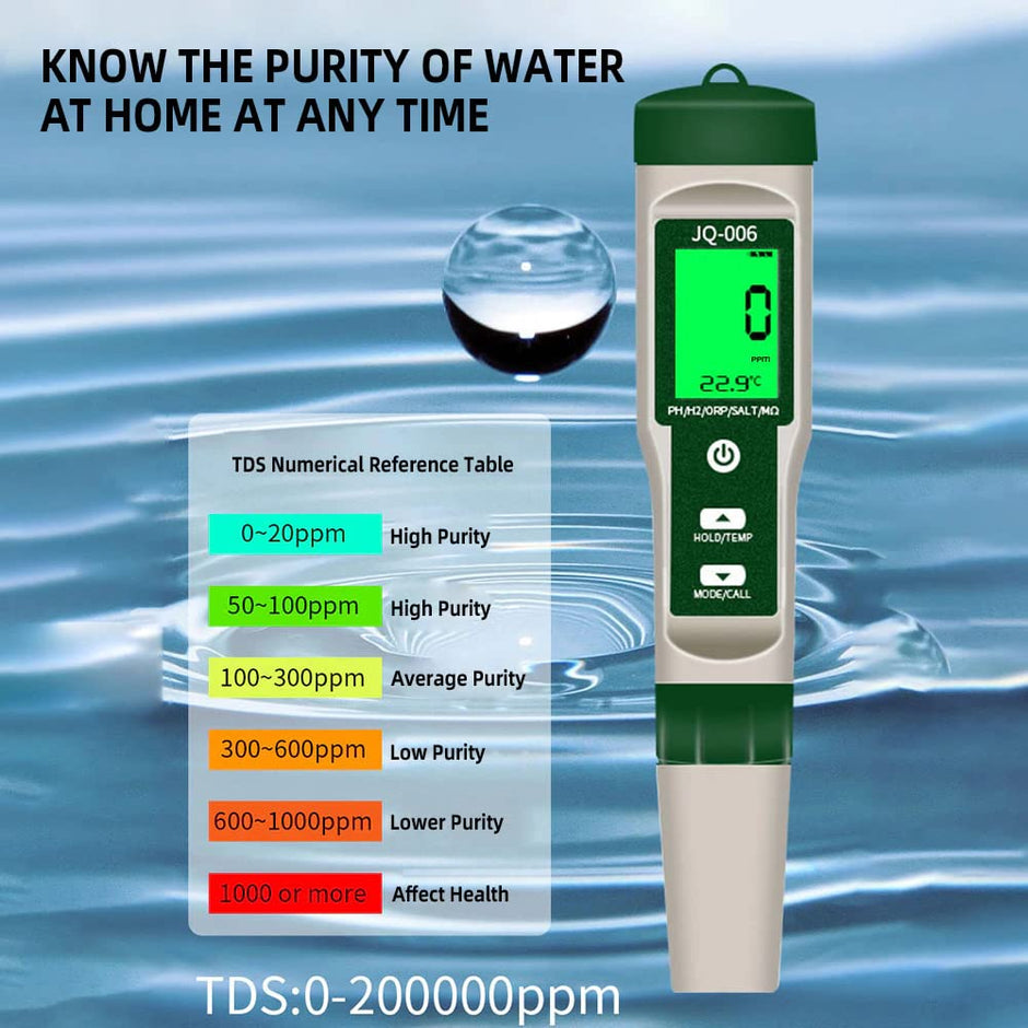 10-in-1 Digital Water Quality Tester | pH, EC, TDS, ORP, Salinity & Temp Meter