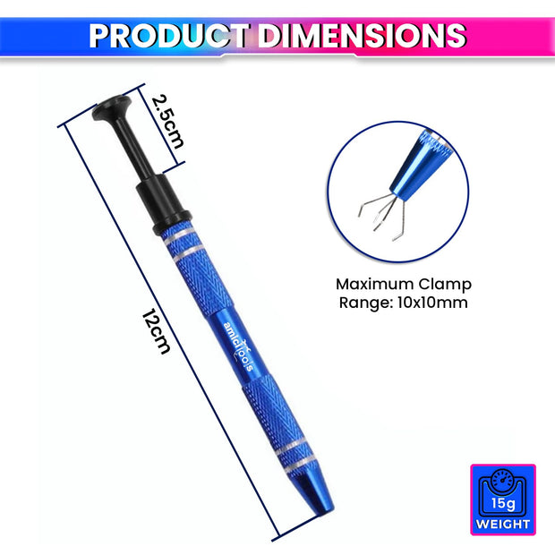 4-Claw Pickup Tool-Stainless Steel Precision Grabber for Small Objects,IC Chips, Screws, Jewelry & More