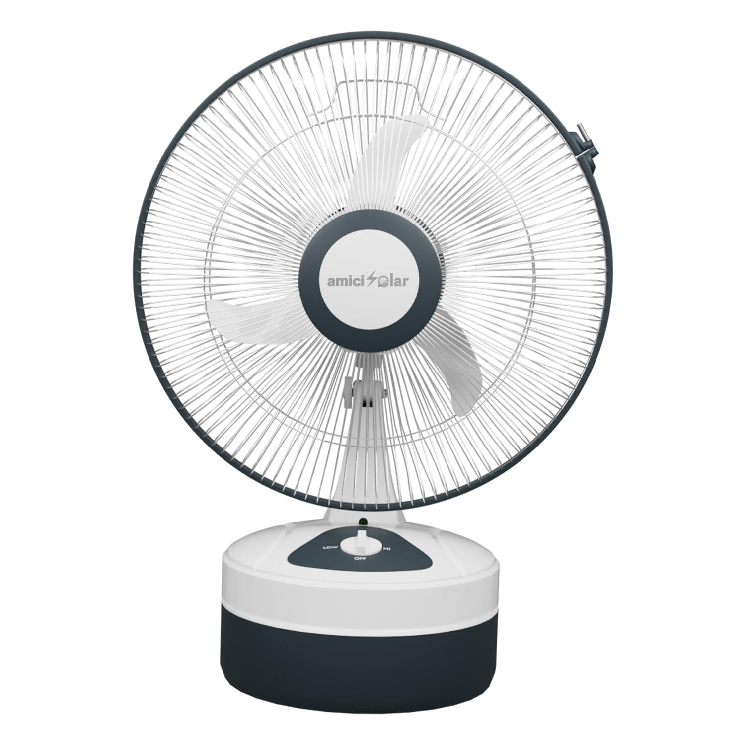 12-Inch Rechargeable Table Fan – Portable 3-Speed AC/DC Fan with 24-Hour Battery Backup