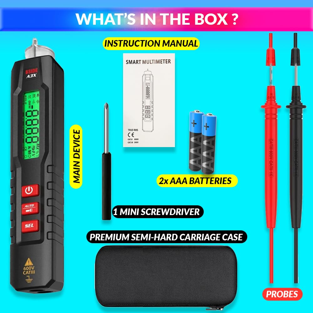 AC/DC Digital Multimeter – 4000 Count TRMS Tester Pen, NCV, Capacitance, Resistance & Frequency amiciKart c0tmiz-hs.myshopify.com