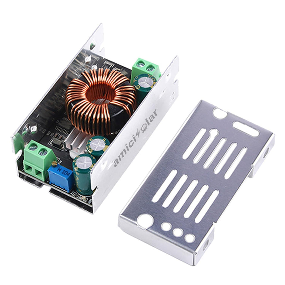 amiciSolar 6A DC-DC Buck Converter 10-90V to 1.5V-60V Step-down Power Voltage Regulator Module – Adjustable Output for Electronics & more