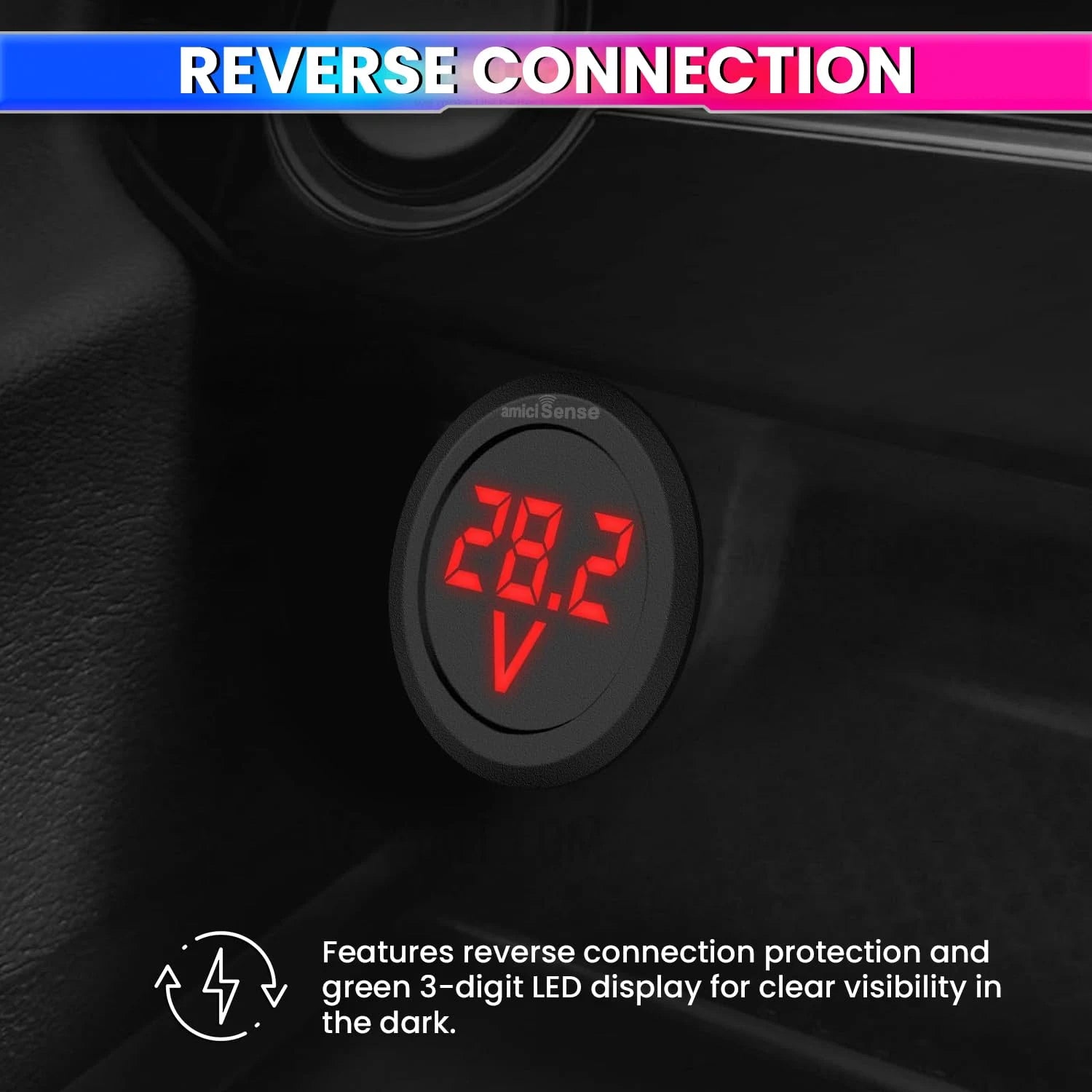 DC 5–100V Mini LED Voltmeter 3-Digit Green Display Bike & Vehicle Battery Voltage Monitor