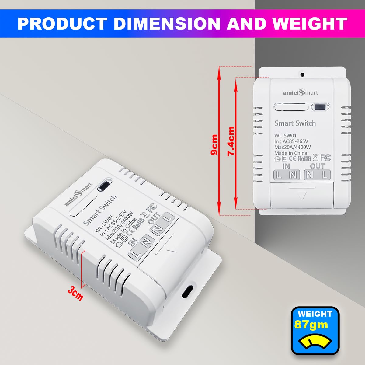 20A WiFi Smart Timer Switch | 4400W Load | Works with Alexa, Google & SmartLife App