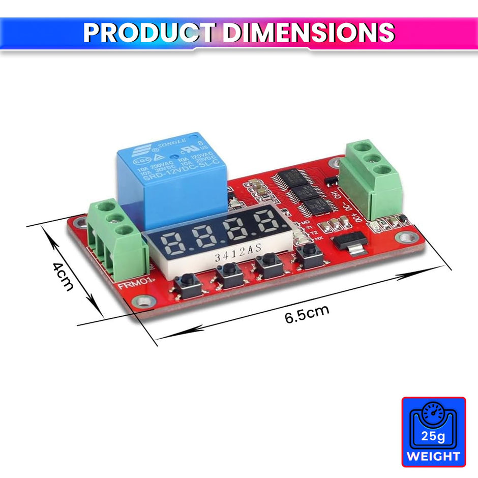 Adjustable Time Delay Relay Module 12V 10A with 18 Preset Modes LED Timer Switch for Smart Home or DIY Electronics