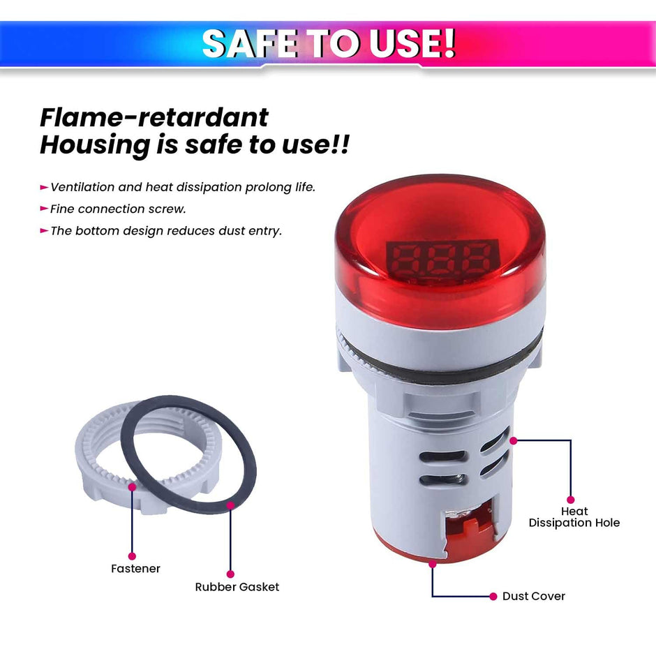 3-Digit Digital Voltmeter, 60-500VAC Voltage Range, Compact and Accurate Voltage Display amiciKart