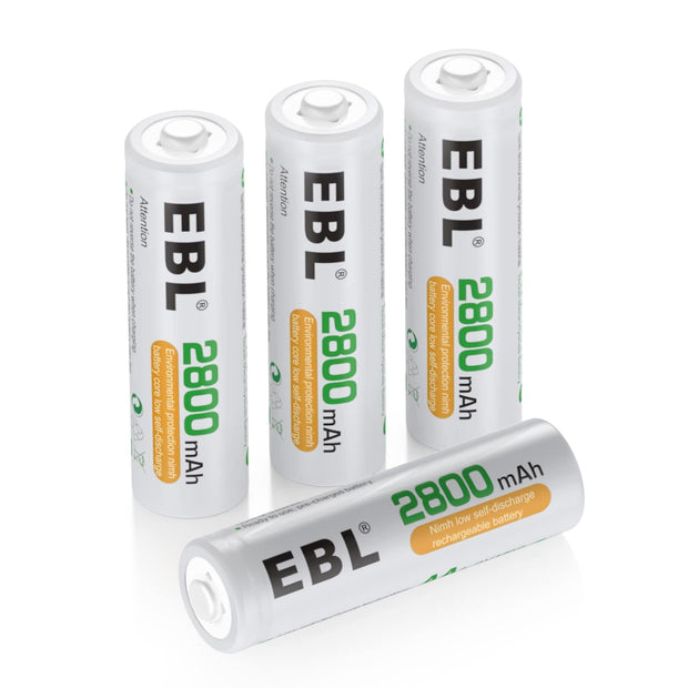 EBL 2800mAh AA Rechargeable Batteries – High Capacity Ni-MH Batteries, Pack of 4 amiciKart