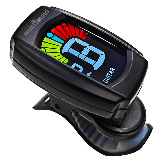 Clip-On Tuner for Chromatic Guitar Bass, Violin, Ukulele With Digital LCD Display