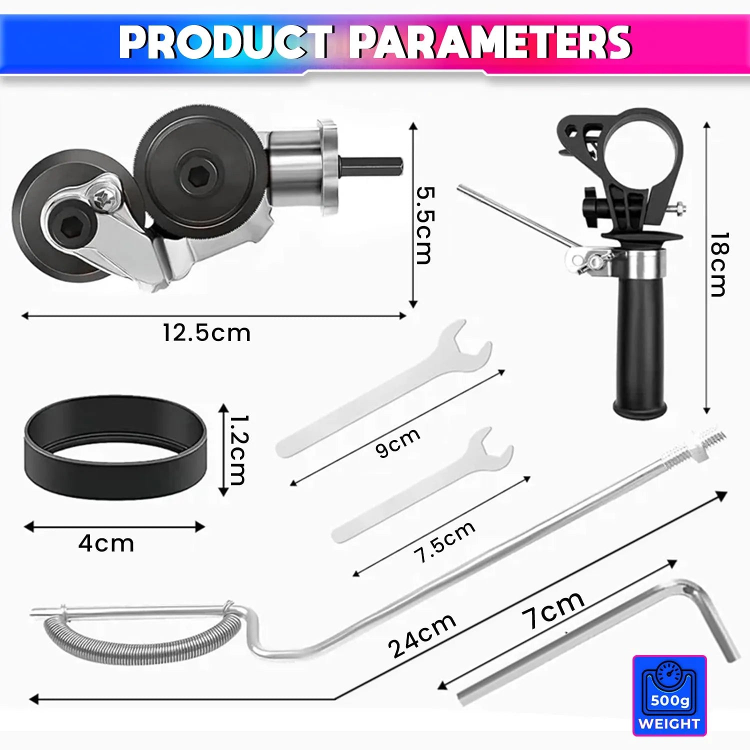 Electric Drill Metal Cutter – Shearing Attachment for Iron/Steel with Mounts