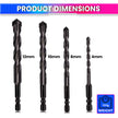 4-12MM Masonry Hex Tile Drill Bits Set – Hard Alloy Triangle Bit Kit – Pack of 5 amiciKart