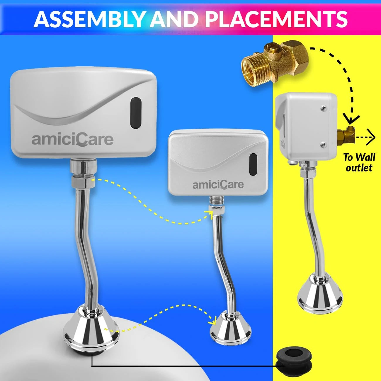 Automatic Urinal Flush Sensor Touchless Infrared Flush Valve Hands-Free Hygienic Urinal Flusher