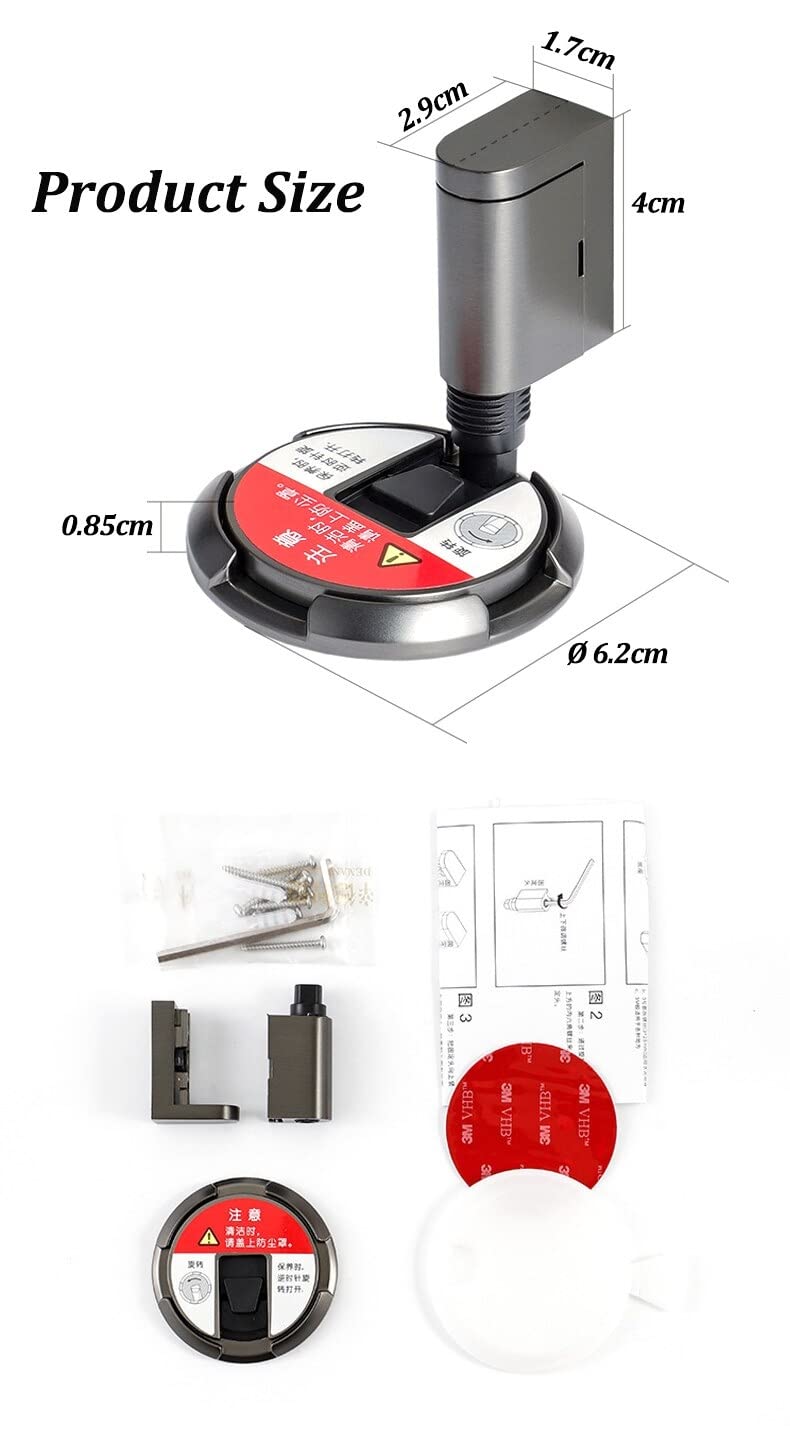 Door Stopper, Self-Locking Door Holder with Adjustable Height Floor Mounted