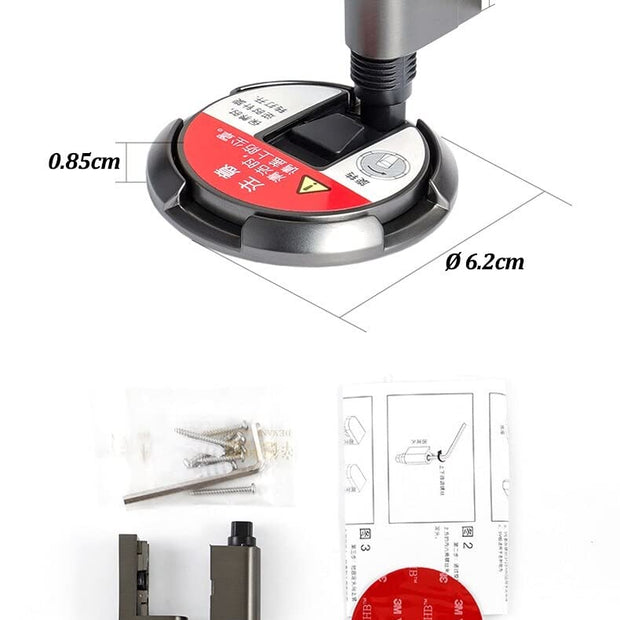 Door Stopper, Self-Locking Door Holder with Adjustable Height Floor Mounted