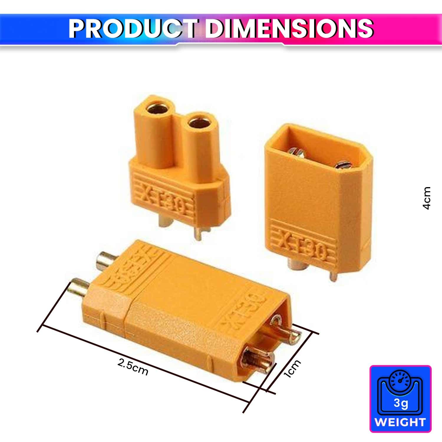 Male & Female Plug Bullet Welding Terminal | Durable Connectors for RC Models, DIY Electronics, etc