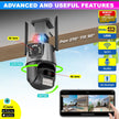 Dual Camera CCTV, 4K+4K HD Security Camera with Built-in Alarm, Motion Detection