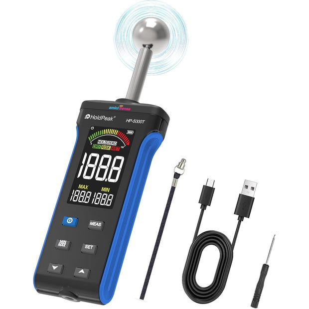 Digital Moisture Meter with Colour Display Non-Destructive Hygrometer for Wood, Concrete, Plaster & Wall with Adjustable Alerts