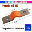 100A Pure Copper Flexible Busbar Battery Terminals for LiFePO₄ Lithium Batteries – Pack of 15