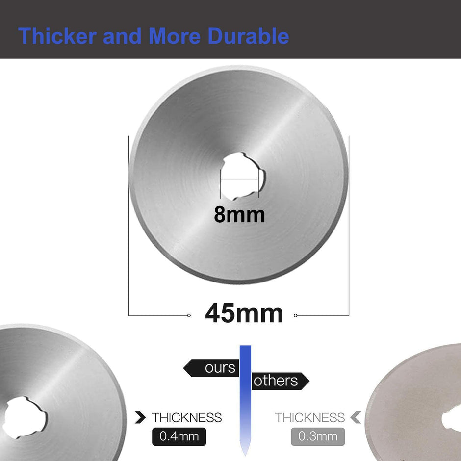 Useful Manual Sewing Roller Cutter Rotary Blade 45 mm with 10 Extra Blade for Quilters Sewing, Fabric, Paper, Leather