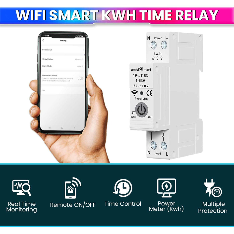 Wi-Fi Smart Timer Switch Energy Monitoring with App Control, Power Scheduling for Electricity Usage amiciKart c0tmiz-hs.myshopify.com