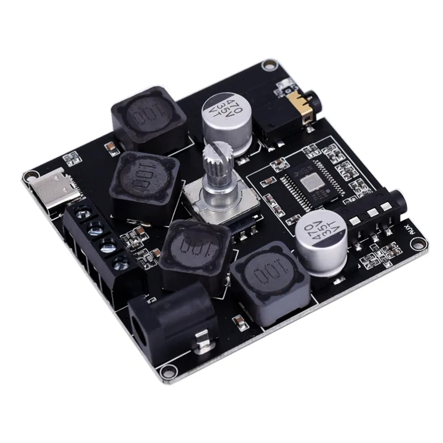 Mini Wireless Bluetooth 5.0 Amplifier – 50W+50W Dual Channel, DC 5–27V Audio Amplifier Module with AUX/USB/U-Disk Input