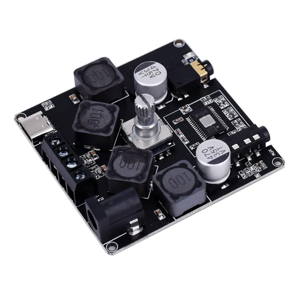 Mini Wireless Bluetooth 5.0 Amplifier – 50W+50W Dual Channel, DC 5–27V Audio Amplifier Module with AUX/USB/U-Disk Input