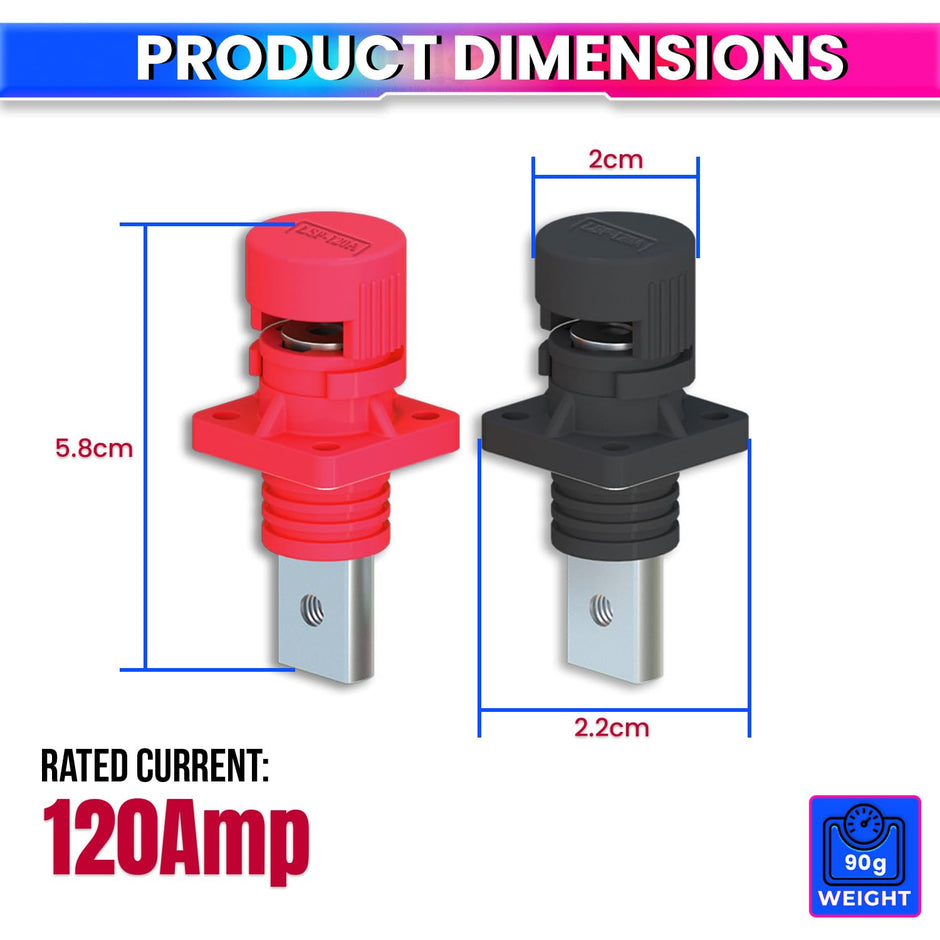 Pure Copper Battery Terminal Connectors – Positive & Negative Set, Supports up to 1500V DC amiciKart c0tmiz-hs.myshopify.com