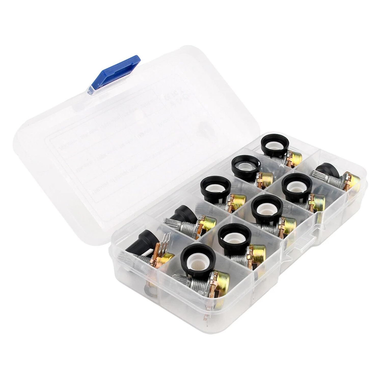 Potentiometer Kit with Switch & Cap Adjustable Resistors Durable Carbon Film with 10 Knobs, Nuts & Washers in Storage Box amiciKart c0tmiz-hs.myshopify.com